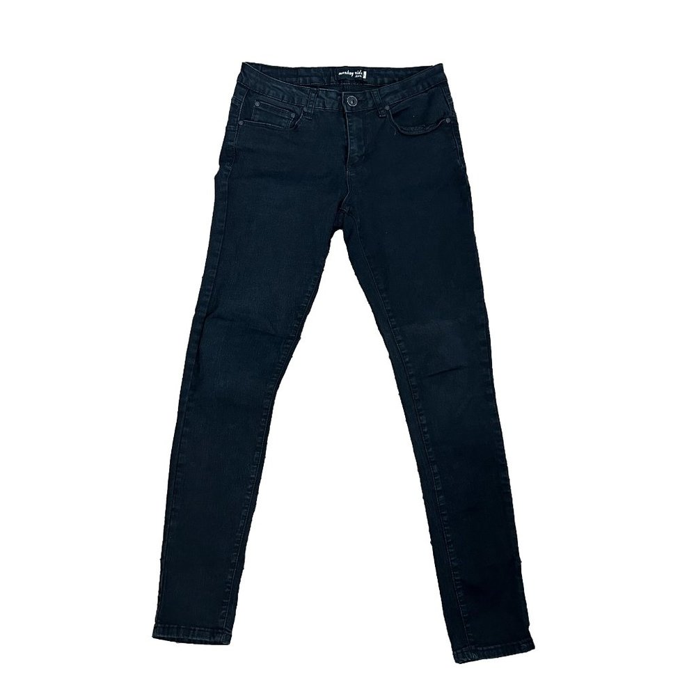 Monkey Ride Jeans Juniors Size 5 Black Skinny Denim Stretch Style P6004C Inseam